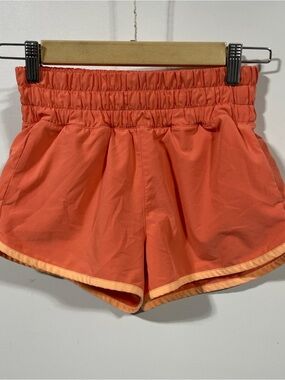Athleta Coral Shorts with Peach Trim